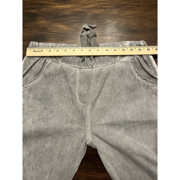 Made in Italy Gray Crinkle Pant Viscosa Blend with Stripe Side Size 2 - Picture 9 of 9